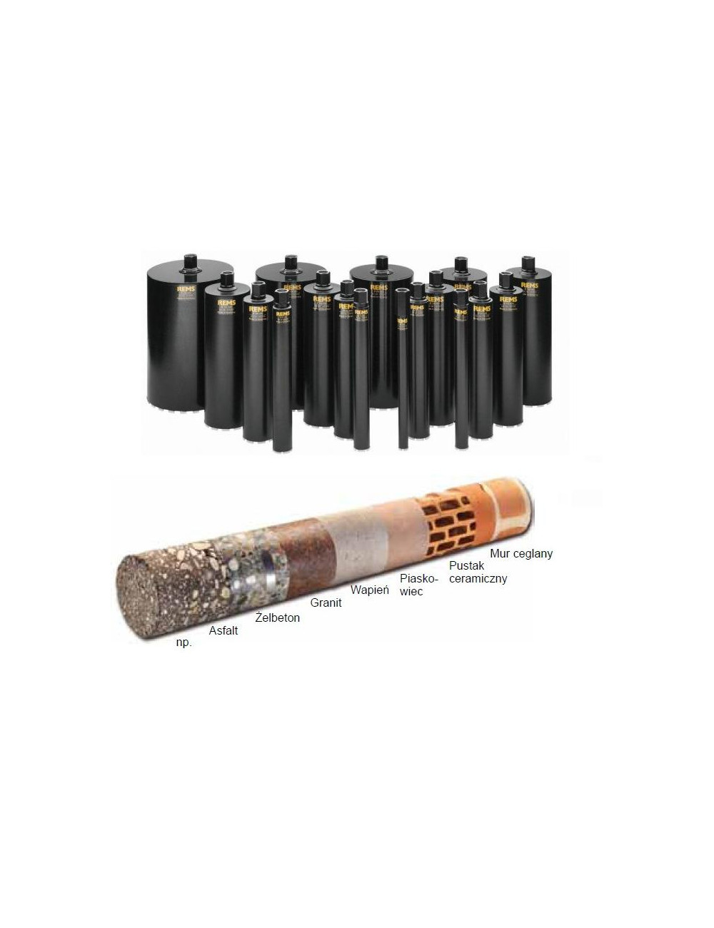 REMS KORONA DIAMENTOWA UDKB 62 x 420mm GWINT UNC 1 1/4" UNIWERSALNA