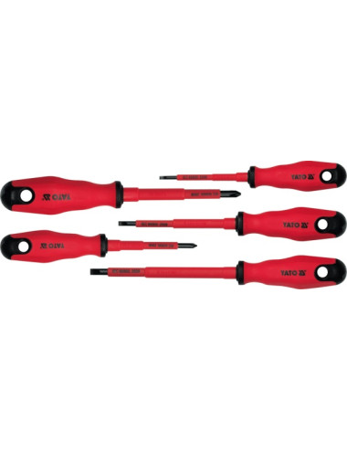 YATO WKRĘTAKI IZOLOWANE KOMPLET 5 elem. PŁASKIE KRZYŻOWE YT-2827 1000V