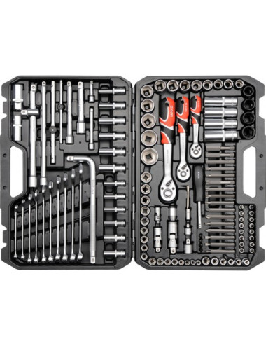 YATO ZESTAW KLUCZY 1/4" , 3/8" , 1/2" 128 elem. YT-38872