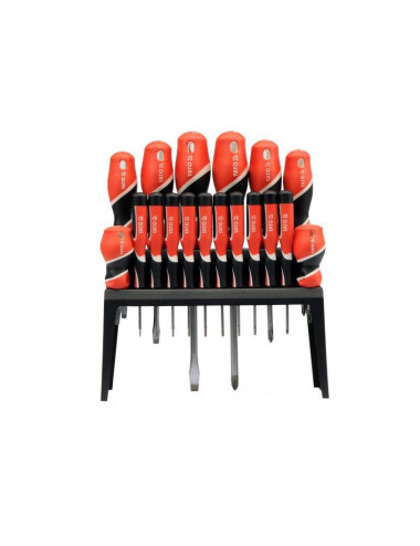 YATO WKRĘTAKI KOMPLET 18 szt NA STOJAKU PŁASKIE KRZYŻOWE TORX S258 HRC