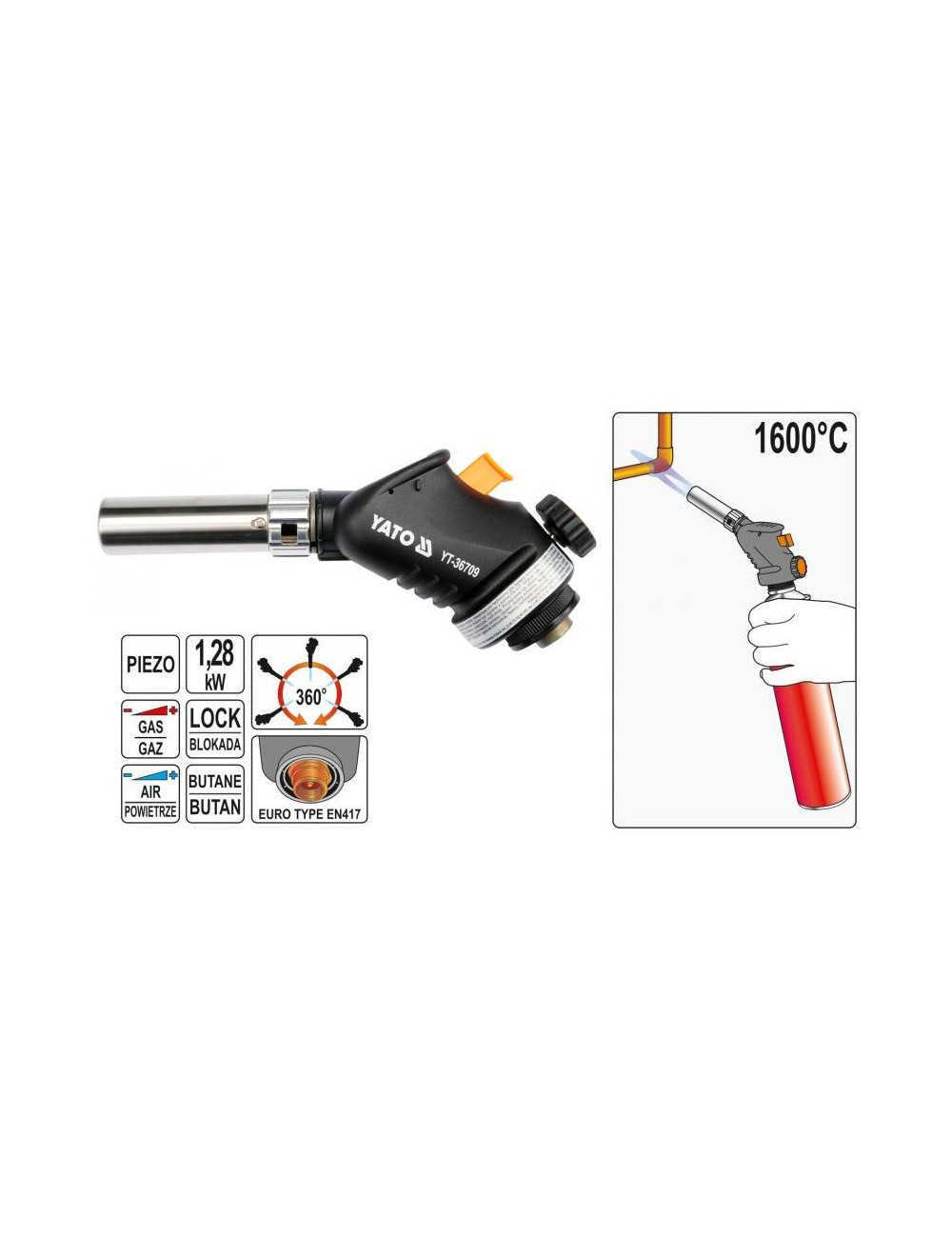 YATO PALNIK GAZOWY DO LUTOWANIA 36709