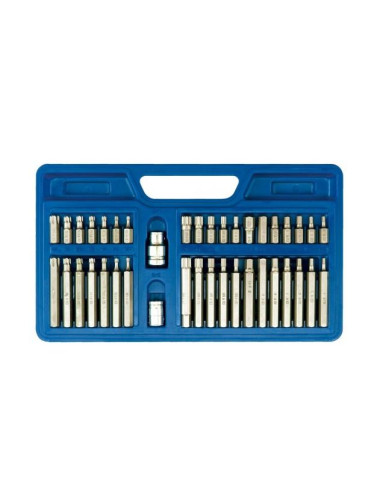 VOREL KOŃCÓWKI HEX, TORX, SPLINE KOMPLET 40szt. W PLASTIKOWEJ KASECIE 66410