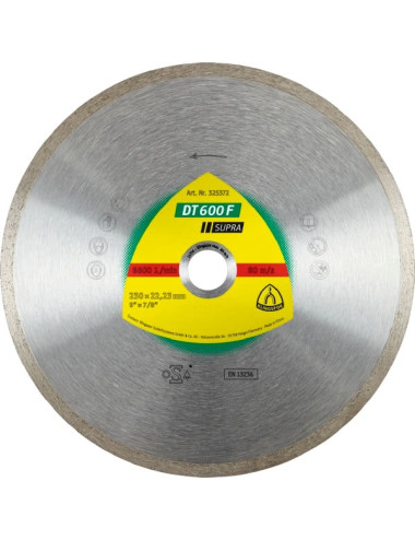 KLINGSPOR TARCZA DIAMENTOWA PEŁNA 200mm x 1,9mm x 30 25,4mm DT600F DO CERAMIKI