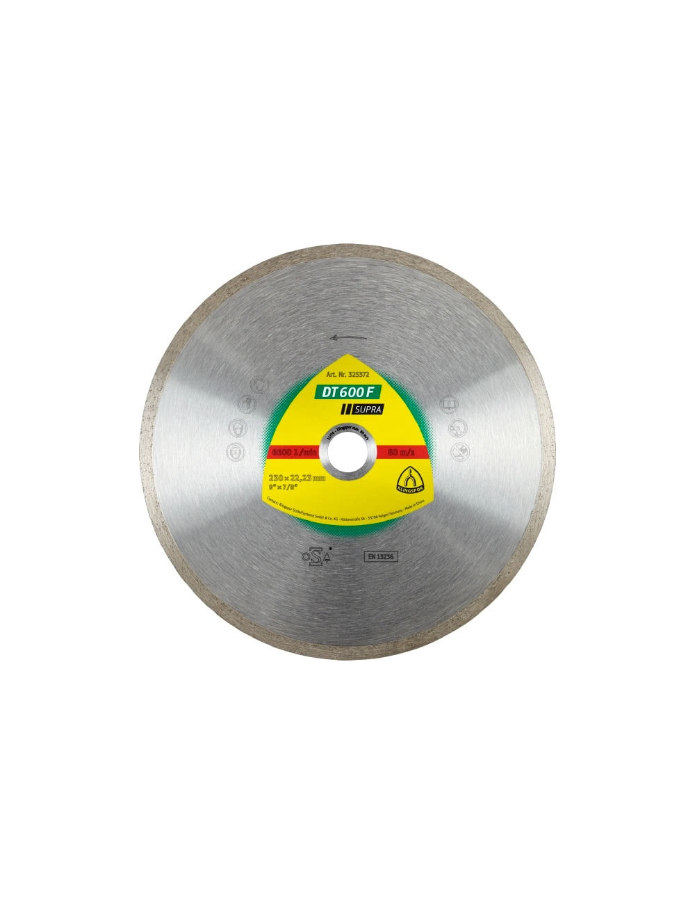 KLINGSPOR TARCZA DIAMENTOWA PEŁNA 200mm x 1,9mm x 30 25,4mm DT600F DO CERAMIKI