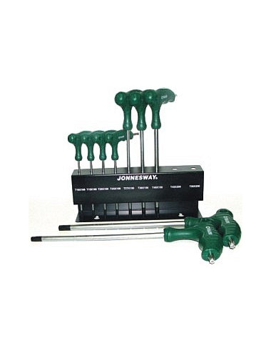 JONNESWAY KLUCZ TORX TYP "L" KOMPLET 9cz. Z OTWOREM + WIESZAK H10MT09S