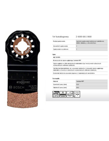 BOSCH BRZESZCZOT DO CIĘCIA WGŁĘBNEGO HM-RIFF AIZ 32 RT 32 mm