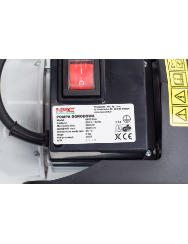 NAC POMPA OGRODOWA 1200W GPE120-K