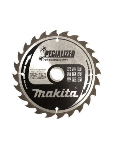 PIŁA TARCZOWA 165x20mm 24-ZĘBY SPECIALIZED