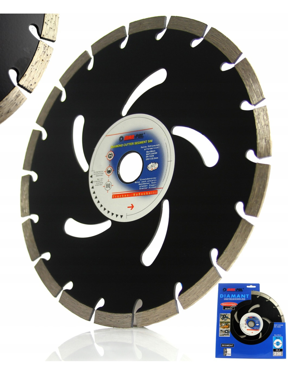 MAR-POL TARCZA DIAMENTOWA 230MM SEGMENT CZARNA M08735 MP-2280