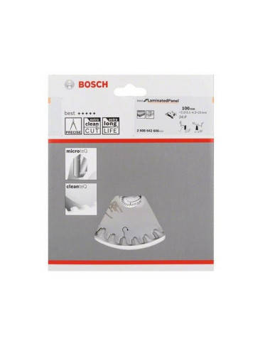 BOSCH PIŁA PODCINAK 100x22,2mm 24-ZĘBY, PANELE LAMINOWANE