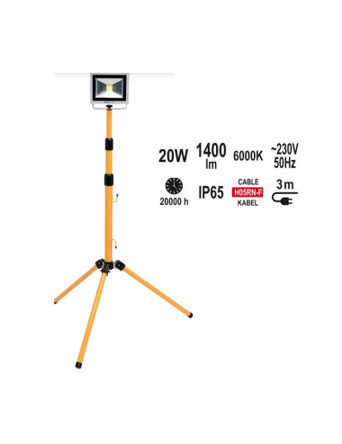 YATO REFLEKTOR LED COB 20W, 1400LM + STATYW