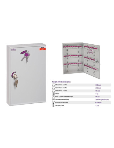 SZAFKA NA KLUCZE TG-16SK-50 50szt. ZAWIESZEK