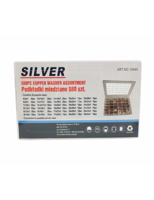 PODKŁADKI MIEDZIANE 580 szt. SILVER