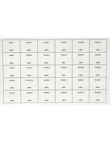 PODKŁADKI MIEDZIANE 580 szt. SILVER