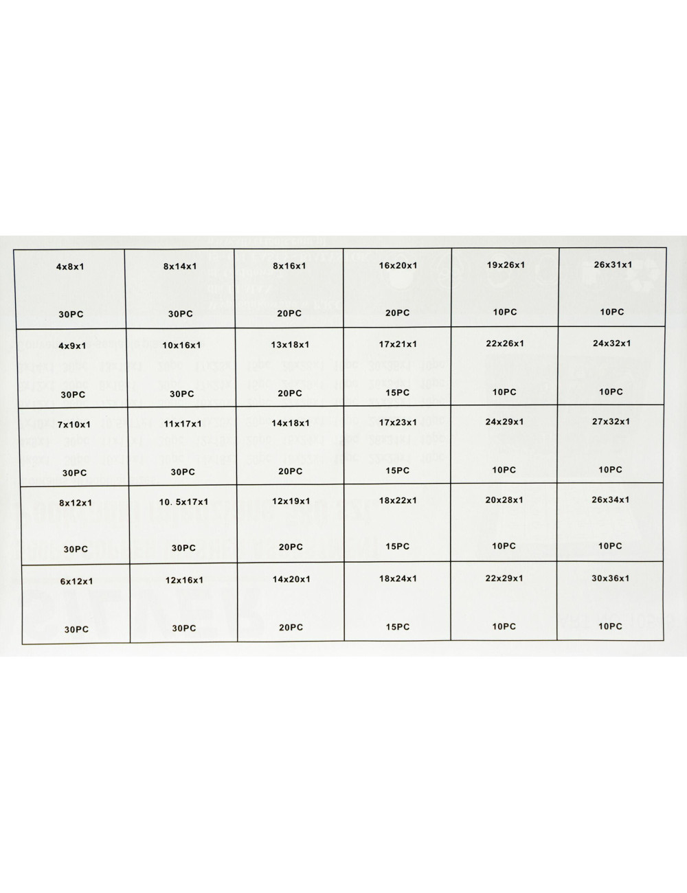 PODKŁADKI MIEDZIANE 580 szt. SILVER