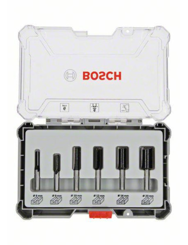 BOSCH ZESTAW FREZÓW PROSTYCH 6szt. UCHWYT 6mm