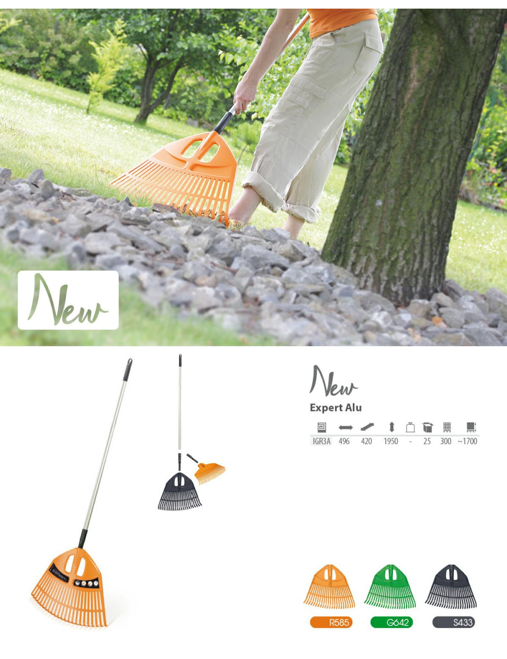 PROSPERPLAST GRABIE DO LIŚCI PLASTIK FOCUS POMARAŃ