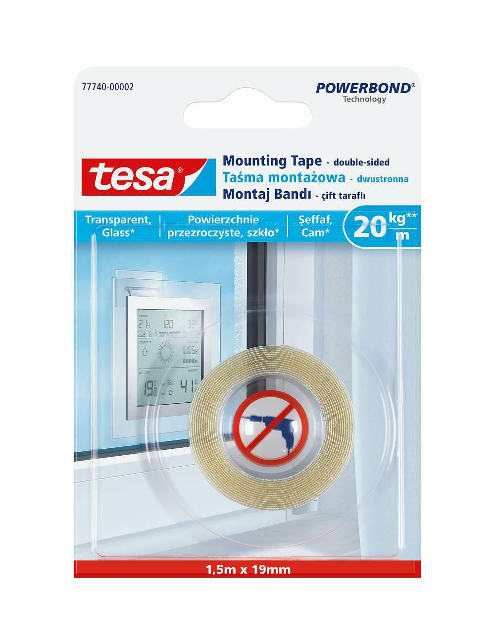 TESA TAŚMA MONTAŻOWA PRZEZROCZYSTA 5x19