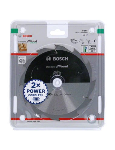 BOSCH PIŁA STANDARD WOOD ACCU 165x20x12z