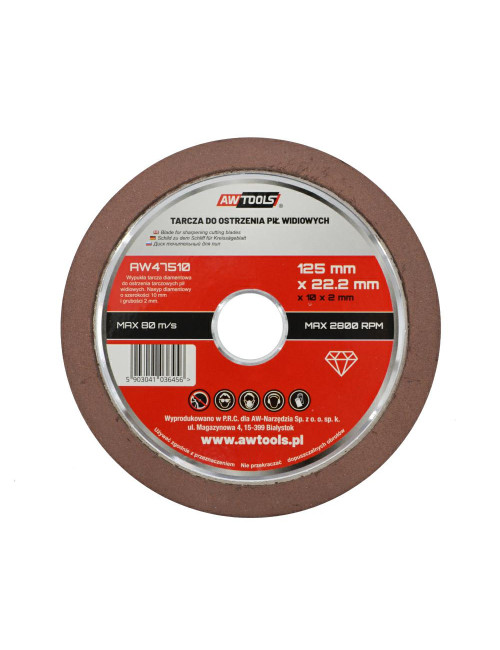AWTOOLS TARCZA DO OSTRZENIA PIŁ WIDIOWYCH 125mm