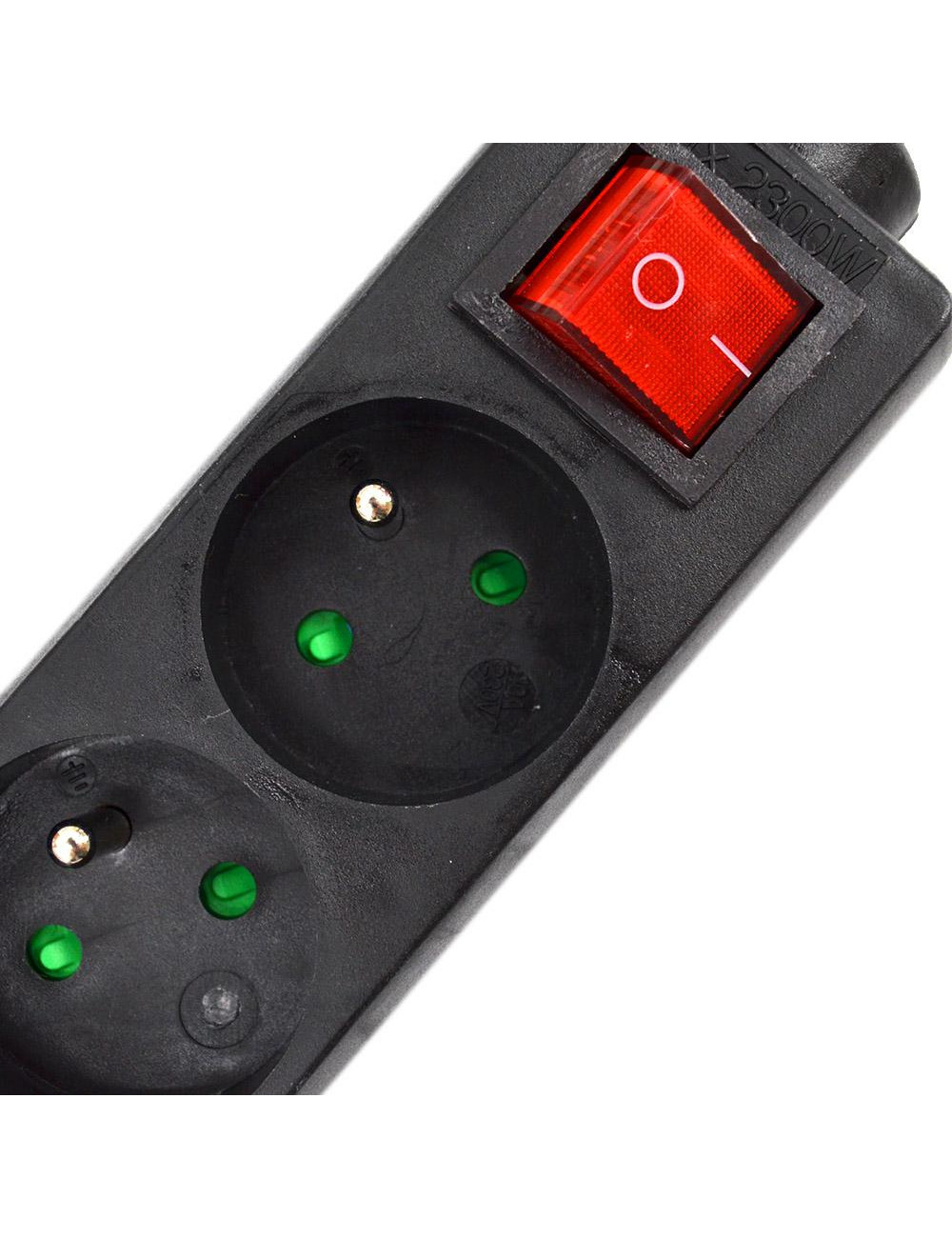 AWTOOLS PRZEDŁUŻACZ DOMOWY CZARNY 3 GNIAZDA 5,0m Z UZIEMIENIEM, WYŁĄCZNIK