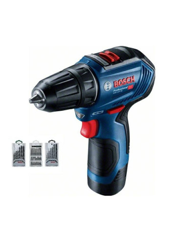 BOSCH WIERTARKO-WKRĘTARKA 12V 30 17Nm 2x2,0Ah BRUSHLESS + AKCESORIA 39 elem. GSR 12V-30