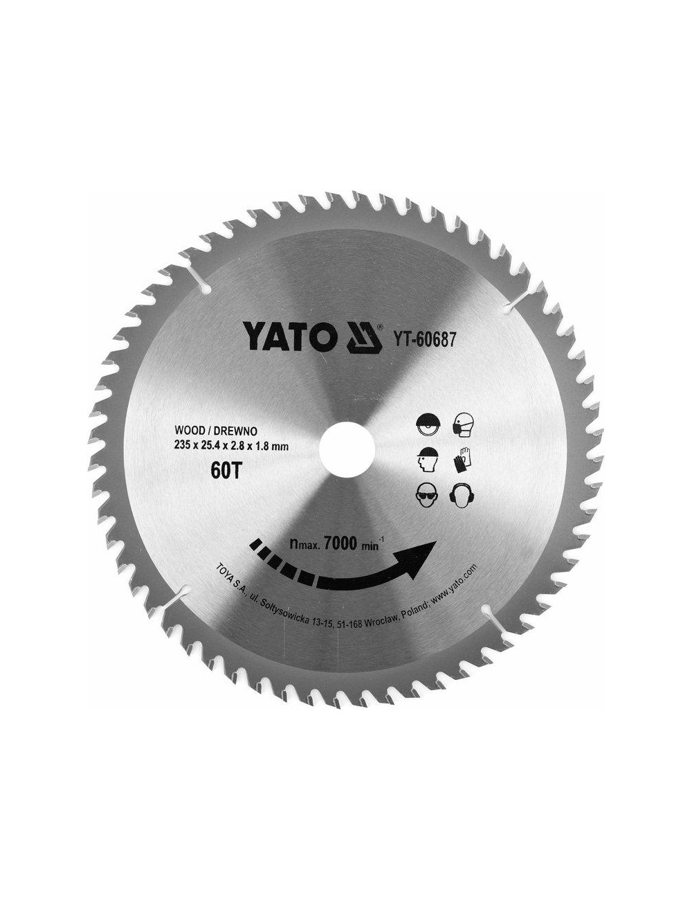 YATO PIŁA TARCZA WIDIOWA 235*60*25,4 YT-60687