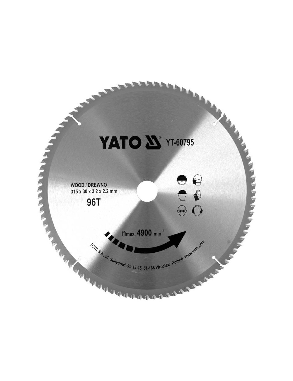 Tarcza widiowa do drewna 315x30mm Yato YT-60795