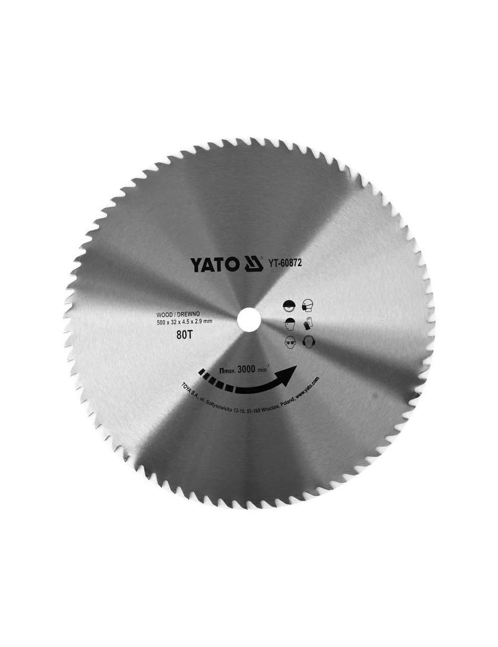 YATO PIŁA TARCZOWA BEZ WIDII 500 x 80 x 32 YT-60872