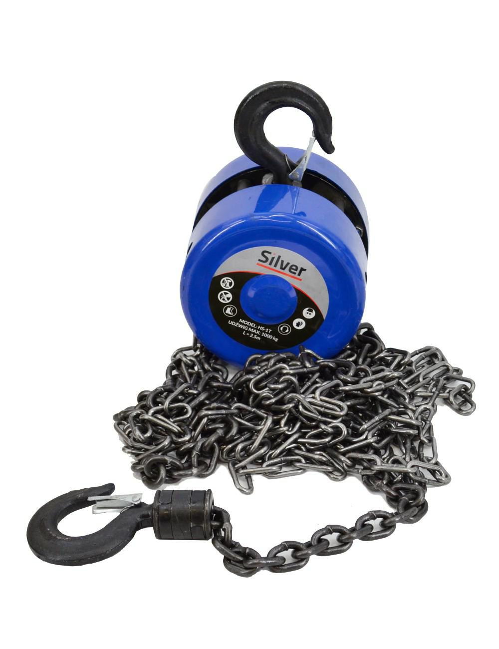 PRZYCIĄGARKA ŁAŃCUCHOWA 1T x 2,5m SILVER