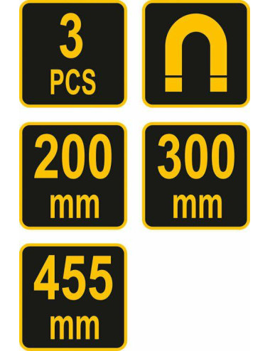 VOREL LISTWY MAGNETYCZNE KOMPLET 3szt.
