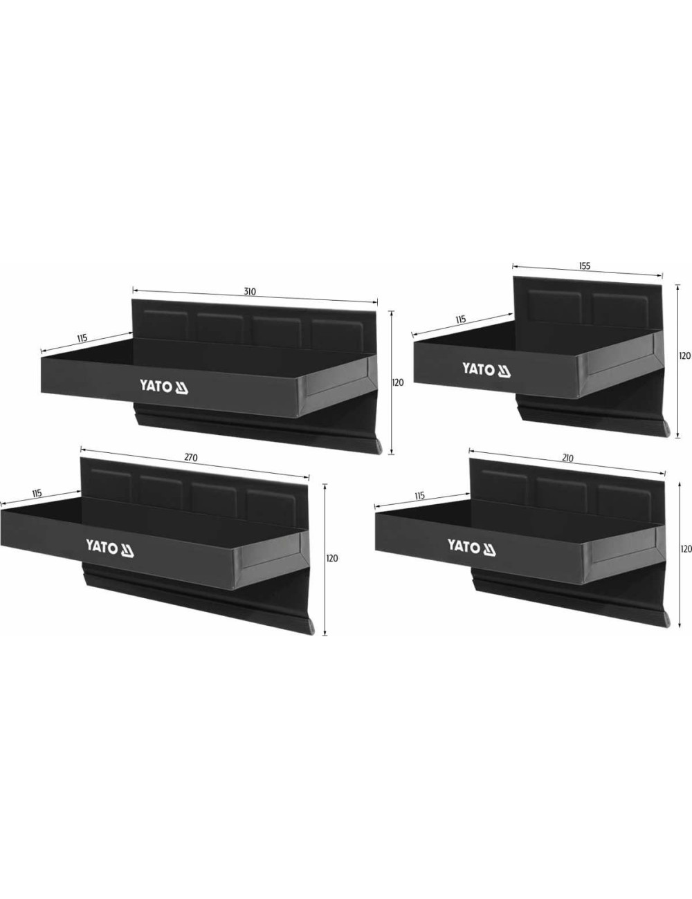 YATO ZESTAW PÓŁEK MAGNETYCZNYCH 4szt. YT-08682
