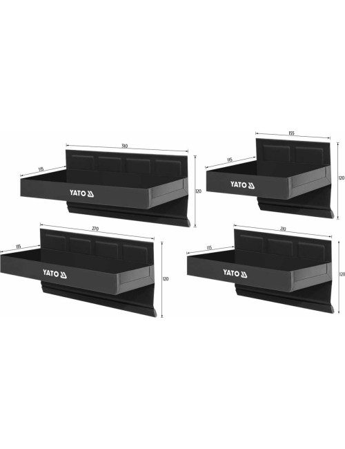 YATO ZESTAW PÓŁEK MAGNETYCZNYCH 4szt. YT-08682