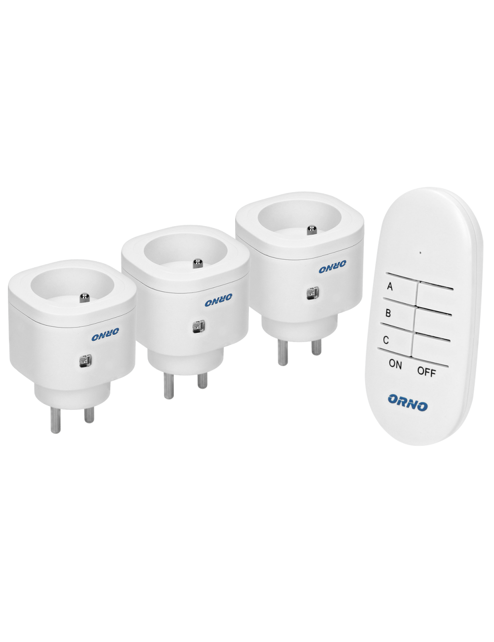 ORNO ZESTAW BEZPRZEWODOWYCH MINI GNIAZD STEROWANYCH PILOTEM 3+1