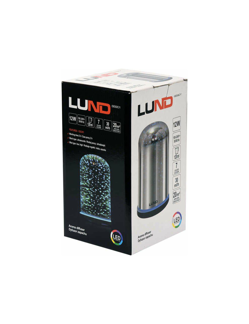 LUND NAWILŻACZ POWIETRZA DYFUZOR ZAPACHU 120ml SZKLANY