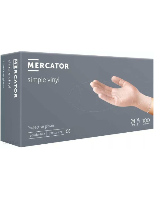 RĘKAWICE WINYLOWE BEZPUDROWE 100szt. M