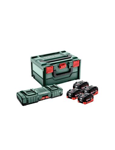 METABO AKUMULATOR 18V 10,0Ah LIHD x4 +ŁADOWARKA ASC 145 DUO +METABOX
