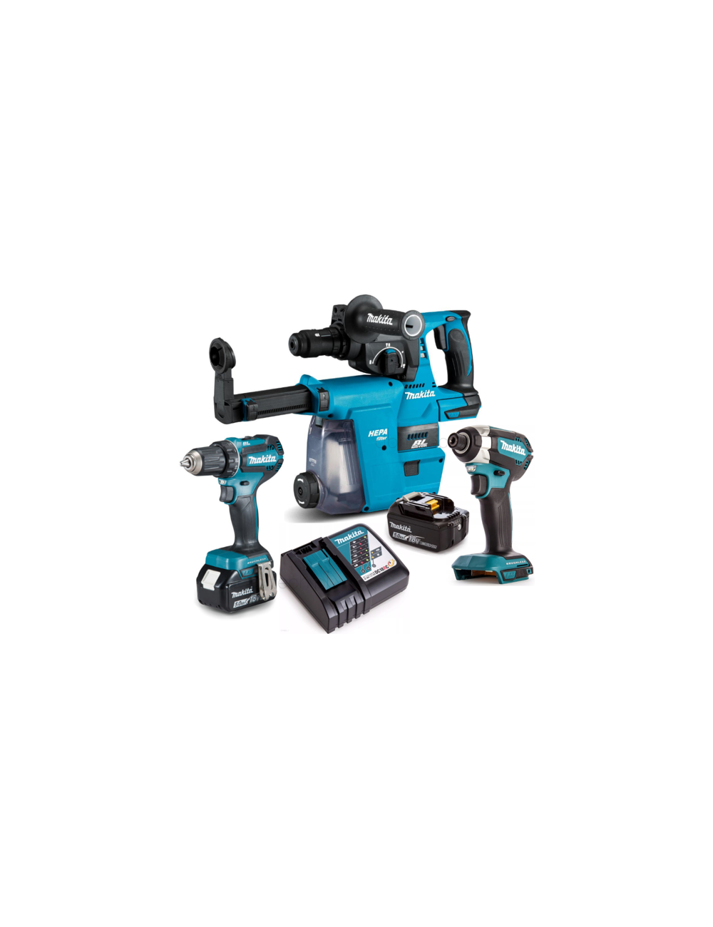 MAKITA ZESTAW COMBO 18V (DDF486+DTD153+DHR243W) 2x5,0Ah +TORBA DLX3154TX1