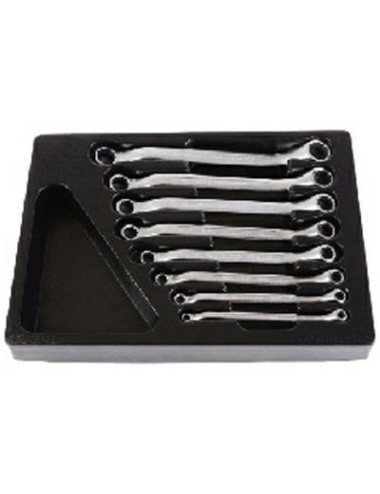 KING-TONY ZESTAW KLUCZY OCZKOWYCH ODGIĘTYCH 45° 8cz. 6 - 22mm, WKŁAD DO WÓZKA