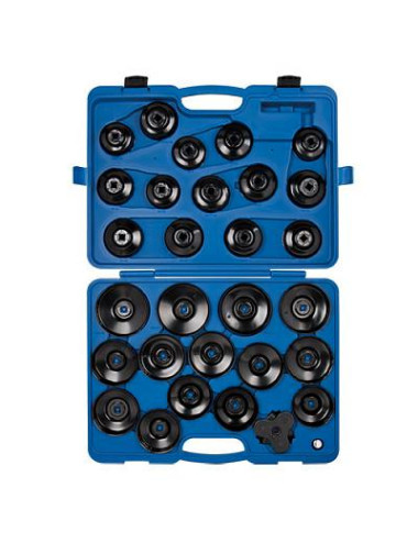 KING TONY ZESTAW KLUCZY NASADOWYCH 1/2" DO FILTRÓW OLEJU 30 cz. W WALIZCE PLAST.