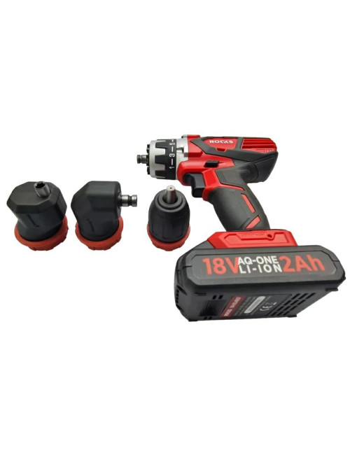 ROOKS WKRĘTARKA 18V AQ-ONE 1x2,0Ah 3 WYMIENNE UCHWYTY
