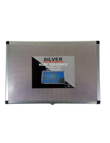NOŻE TOKARSKIE 16x16mm W WALIZCE 11szt. SILVER