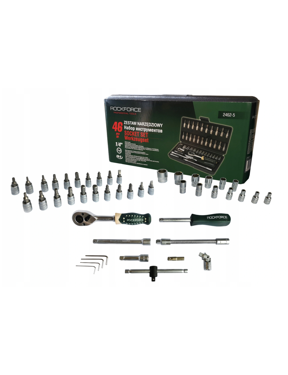 ROCKFORCE ZESTAW KLUCZY 1/4" 46el RF-2462-5