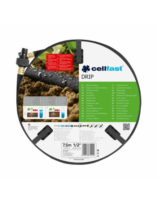 Wąż Ogrodowy 30m Kroplujący Pocący Nawadniający DRIP 1/2" CELLFAST