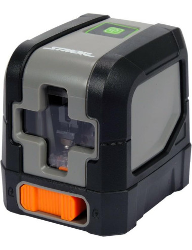 STHOR LASER KRZYZOWY ZIELONA WIĄZKA ± 3 mm 10 m 2xAA