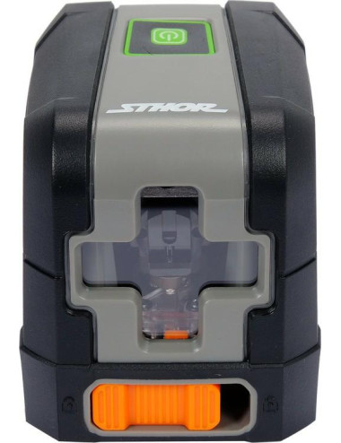 STHOR LASER KRZYZOWY ZIELONA WIĄZKA ± 3 mm 10 m 2xAA