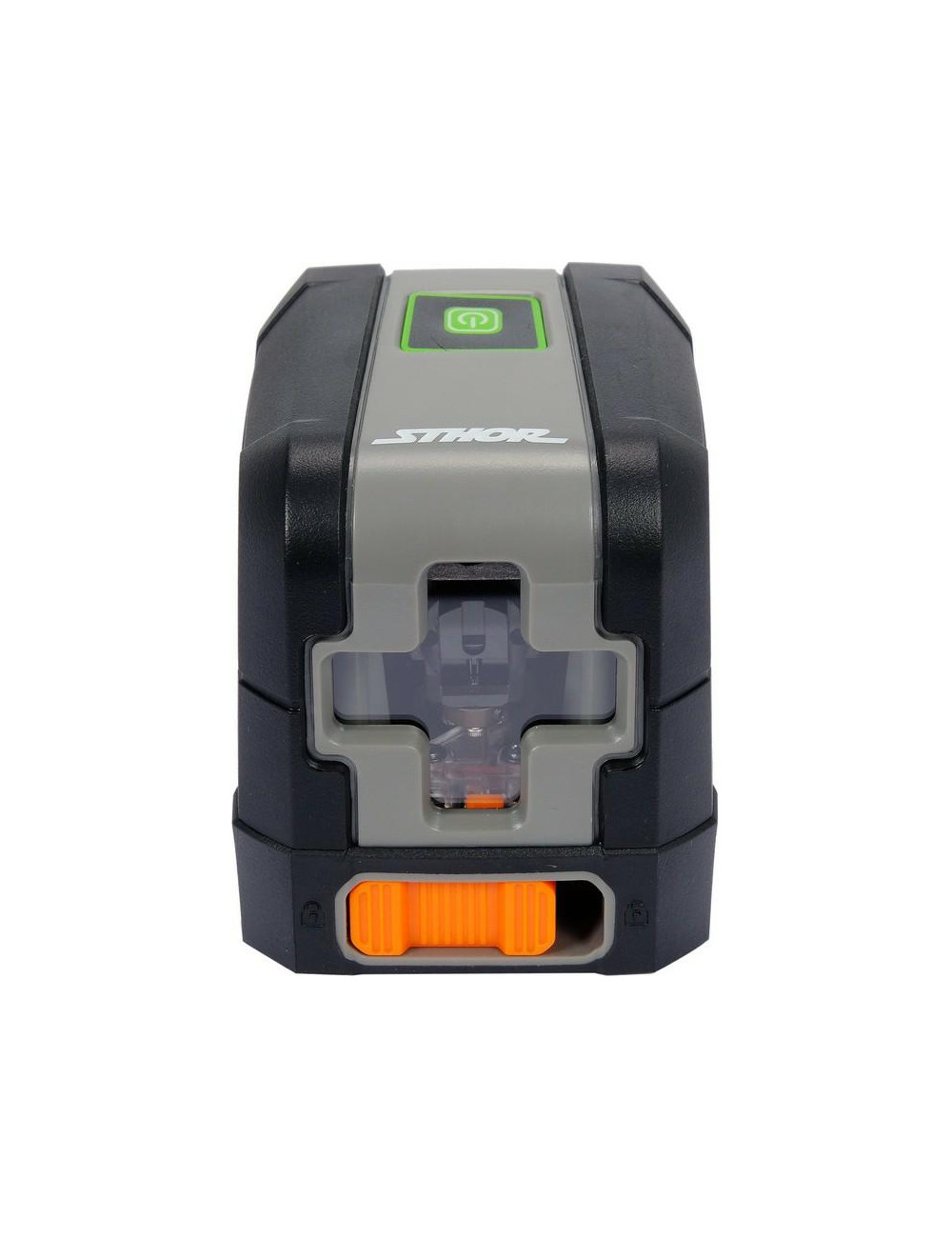 STHOR LASER KRZYZOWY ZIELONA WIĄZKA ± 3 mm 10 m 2xAA