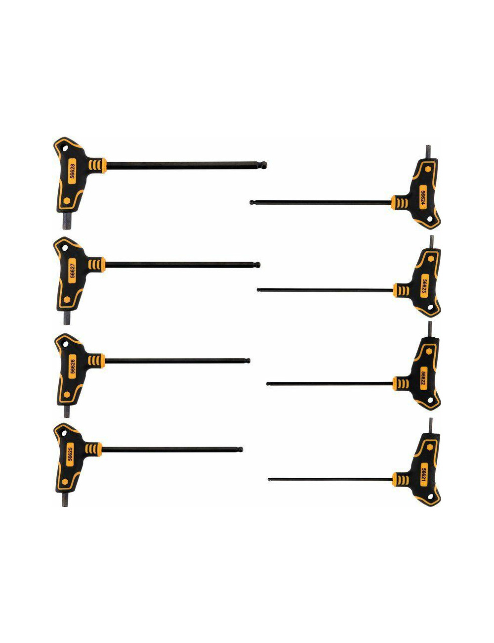 VOREL KLUCZE SZEŚCIOKĄTNE HEX Z RĘKOJEŚCIĄ 8szt KULA