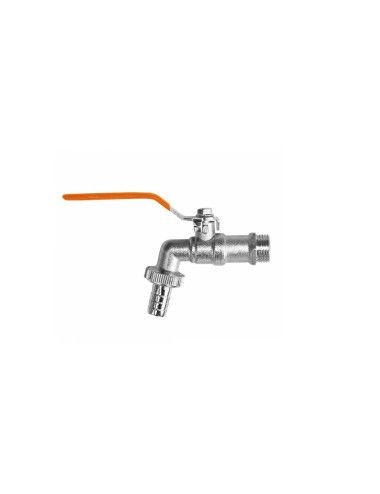 KRAN KULOWY 1/2" GZ 3/4" NA WĄŻ 1/2" MOSIĄDZ NIKLOWANY