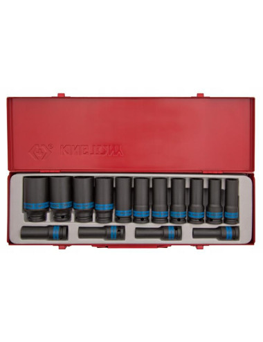 KING TONY NASADKI UDAROWE DŁUGIE 1/2" KOMPLET 15 elem. 10-32mm